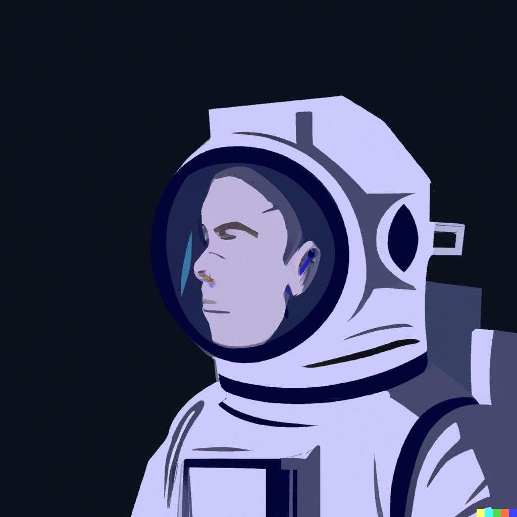 an astronaut, painting, minimalism style